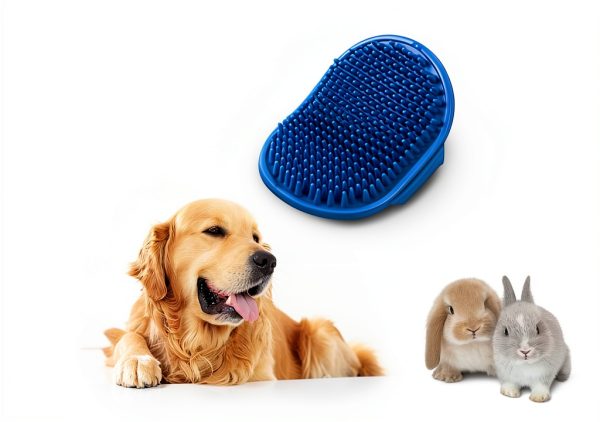 Aoche Dog Grooming Brush Adjustable Handle Silicone Massage-4