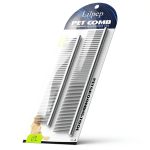 Lilpep Stainless Steel Dog Grooming Comb Dual Teeth Design-0