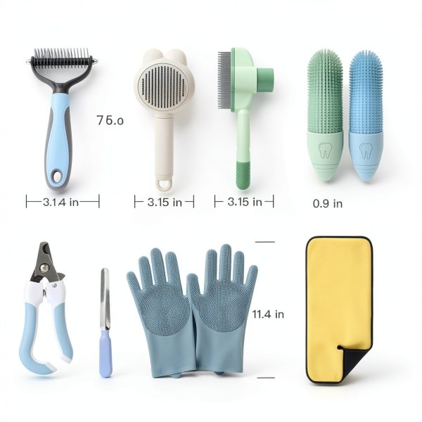 JoyPaws Pet Grooming Kit 9-in-1 Dog Cat Brush Comb-8