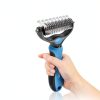 GENPEPADO Pet Grooming Rake Dual Sided Deshedding Tool-1