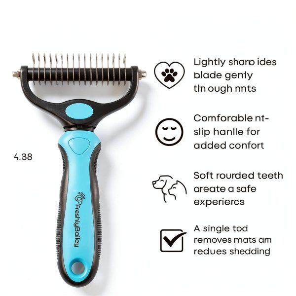 Freshly Bailey Dematting Comb for Dogs Cats Stainless Steel-4