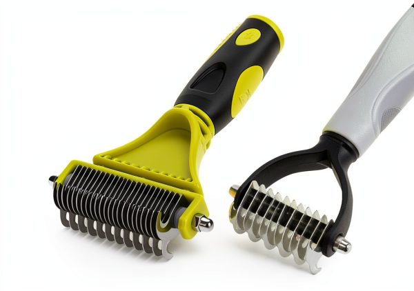 Pecute Undercoat Rake Dual Sided Dog Grooming Tool Stainless-2