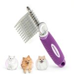 GENPEPADO Pet Grooming Rake Stainless Steel Dematting Brush-0