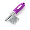GENPEPADO Pet Grooming Rake Stainless Steel Dematting Brush-2
