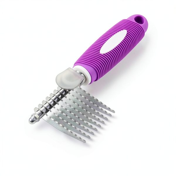 GENPEPADO Pet Grooming Rake Stainless Steel Dematting Brush-2