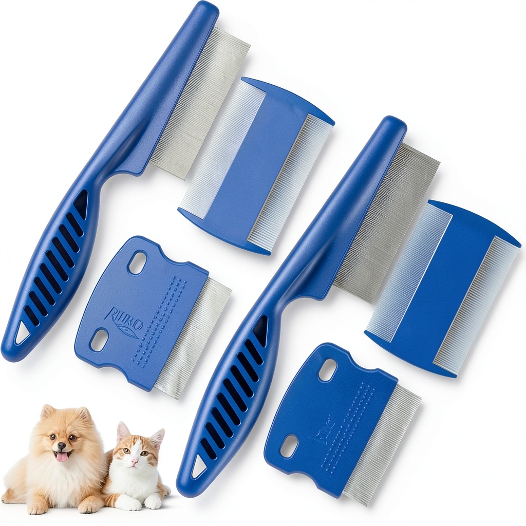 Brillirare pet grooming combs set displayed on a table