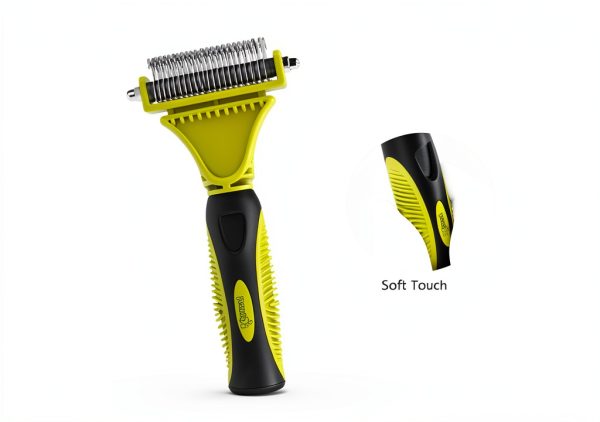 Pecute Undercoat Rake Dual Sided Dog Grooming Tool Stainless-6