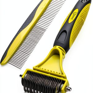 Pecute Undercoat Rake Dual Sided Dog Grooming Tool Stainless-0