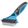 ROPO Dog Grooming Rake Double Sided Teeth Dematting Tool-0