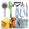 JoyPaws Pet Grooming Kit 9-in-1 Dog Cat Brush Comb-0