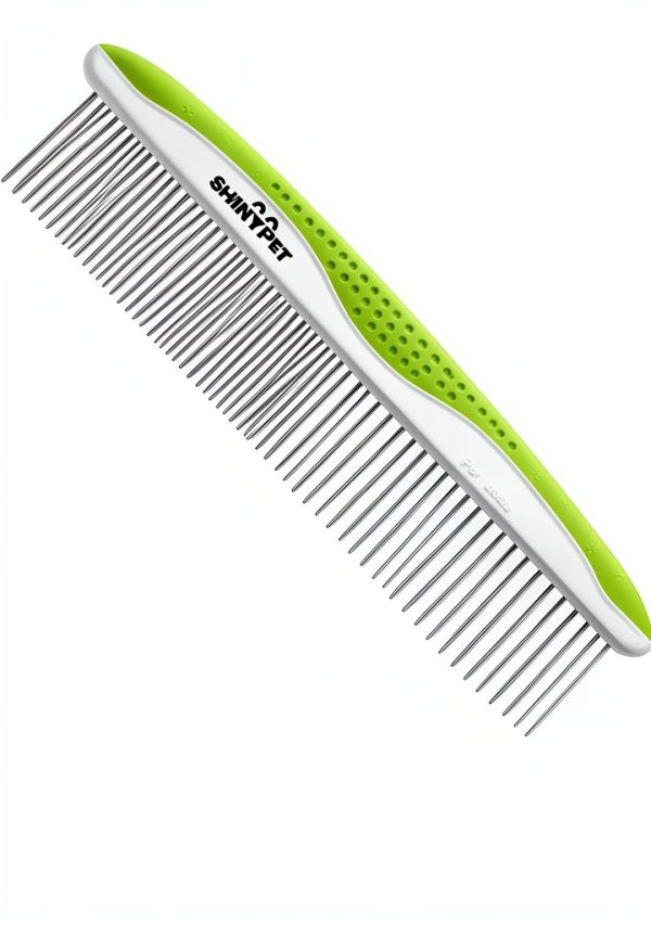 SHINY PET Dog Grooming Comb Round Teeth Ergonomic Handle-0