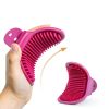 Aoche Dog Grooming Brush Adjustable Handle Silicone Massage-3