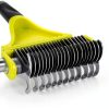 Pecute Undercoat Rake Dual Sided Dog Grooming Tool Stainless-3