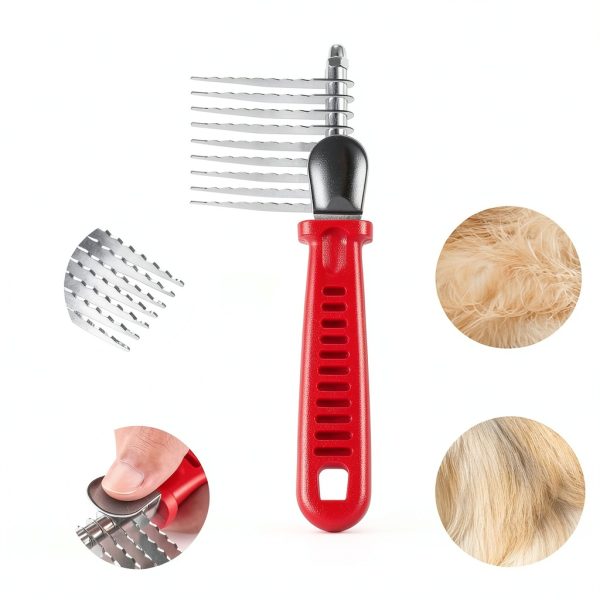 QUMY Dog Grooming Comb Stainless Steel Dematting Tool-1
