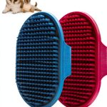 Aoche Dog Grooming Brush Adjustable Handle Silicone Massage-0
