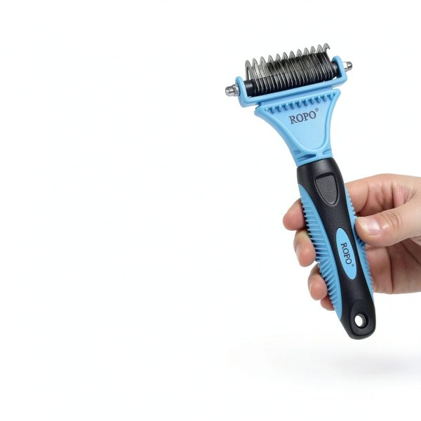 ROPO Dog Grooming Rake Double Sided Teeth Dematting Tool-5