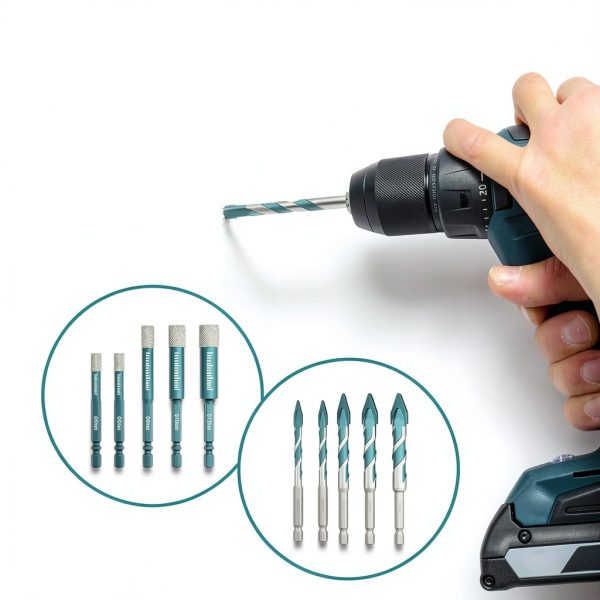 Diamond Drill Bits Set 10Pcs,Drill Bits for Drilling Holes in Procelain,Glass,Ceramic and Tile,3/16”1/4”5/16” 3/8”1/2”Hex Shank Tile Drill Bit for Precise Drilling-1