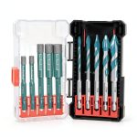 Diamond Drill Bits Set 10Pcs,Drill Bits for Drilling Holes in Procelain,Glass,Ceramic and Tile,3/16”1/4”5/16” 3/8”1/2”Hex Shank Tile Drill Bit for Precise Drilling-0