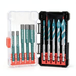 Diamond Drill Bits Set 10Pcs,Drill Bits for Drilling Holes in Procelain,Glass,Ceramic and Tile,3/16”1/4”5/16” 3/8”1/2”Hex Shank Tile Drill Bit for Precise Drilling-0