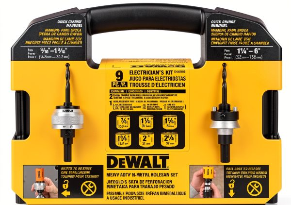 DEWALT Hole Saw Kit D180002 Standard Electrician Set Yellow 9 Piece-1