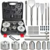 ATOLS 34PCS Concrete Hole Saw Kit, Masonry Concrete Drill Bit Set, Chisel Set with SDS Plus & Max Shanks Wall Hole Saw Drill Bit for Brick Stone Cement Wall, Kit Size 30 40 50 65 80 100 110MM-0