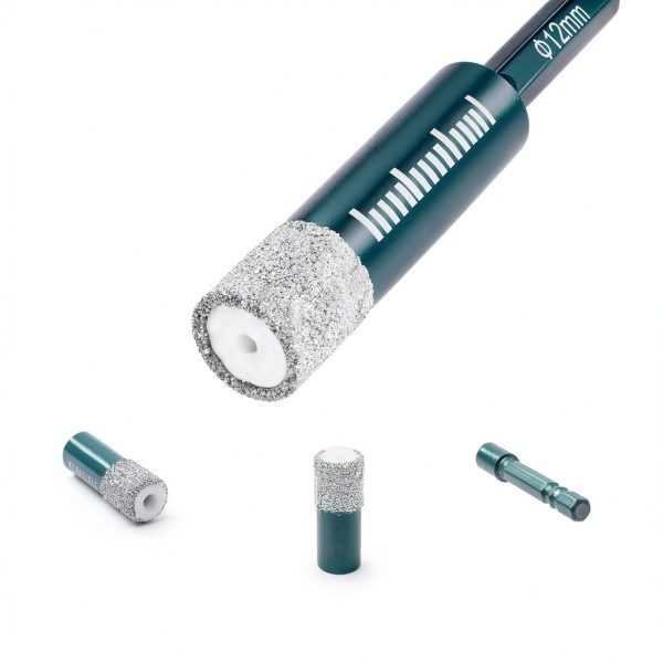 Diamond Drill Bits Set 10Pcs,Drill Bits for Drilling Holes in Procelain,Glass,Ceramic and Tile,3/16”1/4”5/16” 3/8”1/2”Hex Shank Tile Drill Bit for Precise Drilling-3