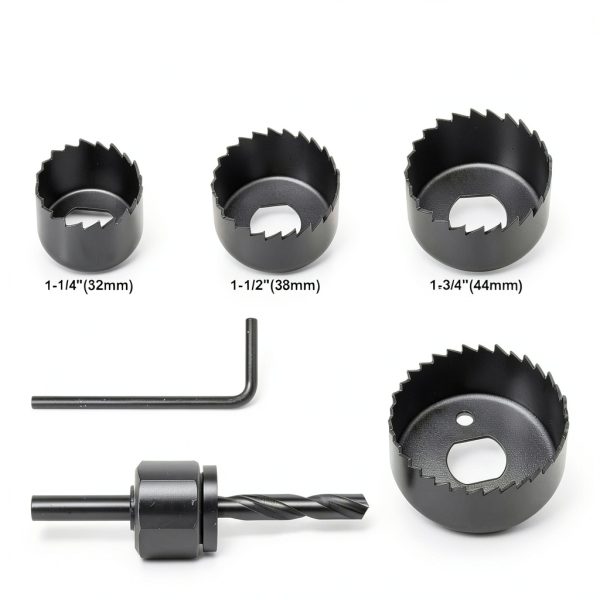 Hole Saw Kit SKY001 6PCS Set 4 Sizes 1-1/4" to 2-1/8" Carbon Steel-1