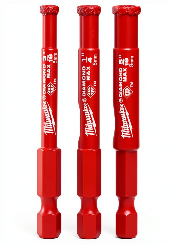 Milwaukee Diamond Max Hole Saw 3 Piece Set Red 10X Longer Life-0