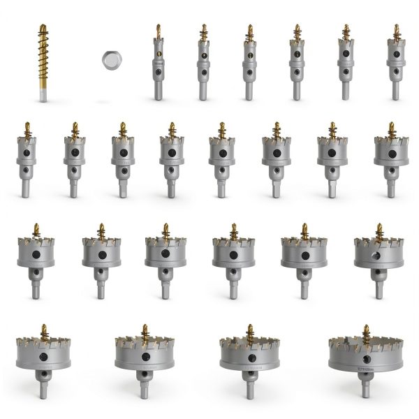 CATITO 26PCS Carbide Hole Saw Set with Pilot Drill Bits 1/2"-3-15/16"-1
