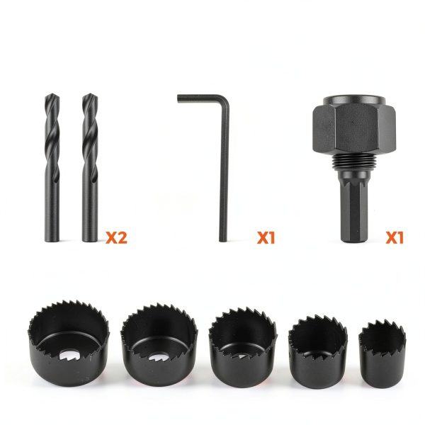 Hole Saw Kit HORUSDY 8PCS 1"–2-1/8" with Drill Bits & Hex Key-2