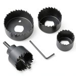 Hole Saw Kit SKY001 6PCS Set 4 Sizes 1-1/4" to 2-1/8" Carbon Steel-0