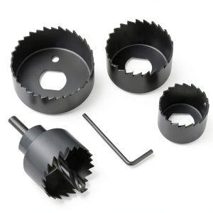 Hole Saw Kit SKY001 6PCS Set 4 Sizes 1-1/4" to 2-1/8" Carbon Steel-0